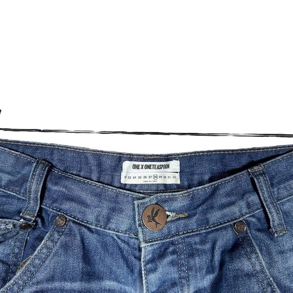 ONE x One Teaspoon | Hawks High Waisted Denim Shorts - Picture 2 of 9